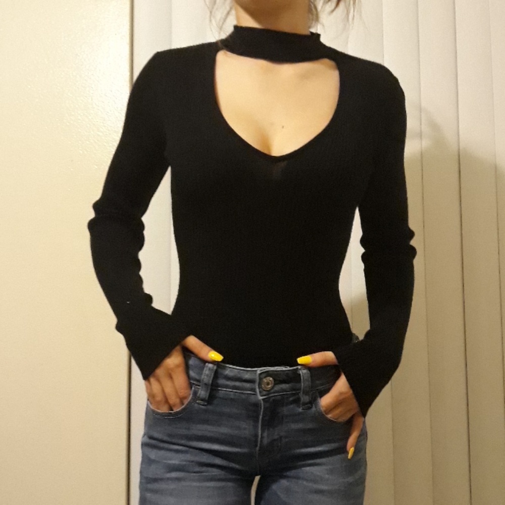 Plunge neck bodysuit